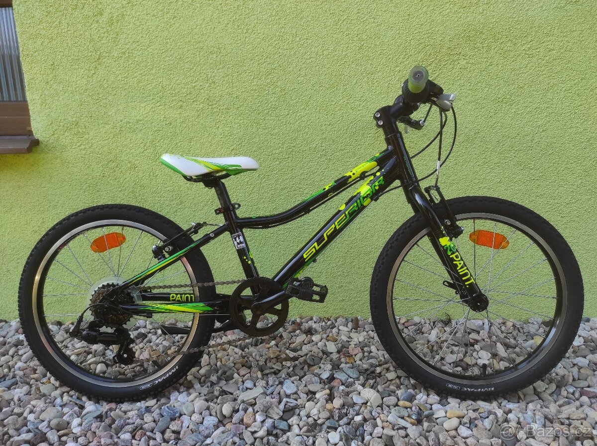 Značkové dětské kolo Superior 20" (černá/žlutá/zelená)