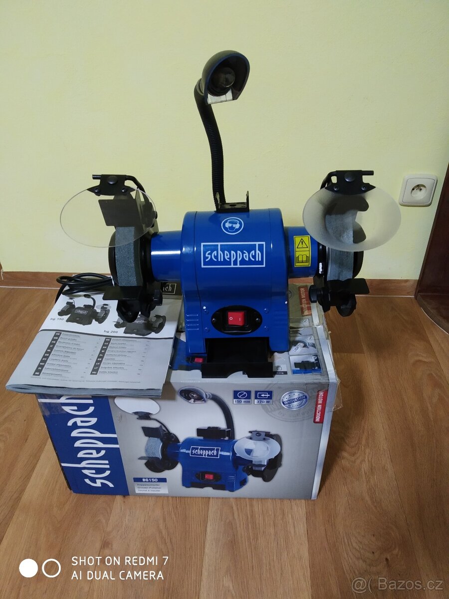 Prodám NEPOUŽITOU Dvoukotoučovou brusku Scheppach BG 150.