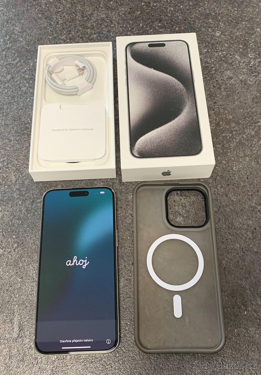 Apple iPhone 15 Pro Max, 256 GB, White Titanium