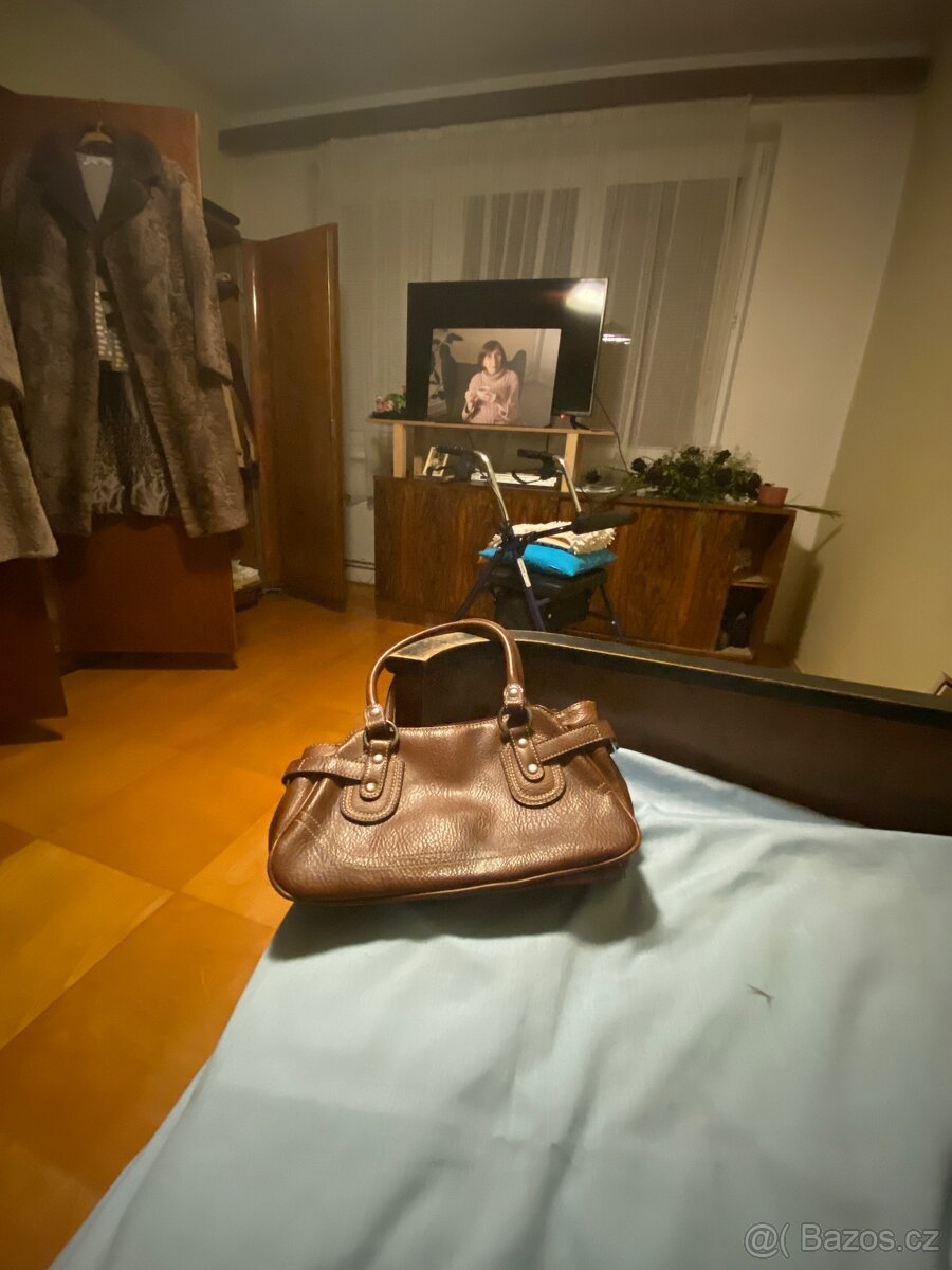 Kabelka hnědá kožená