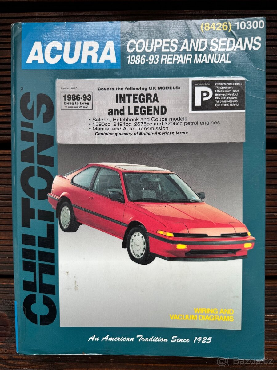 HONDA ACURA INTEGRA LEGEND originální montážní manual servis