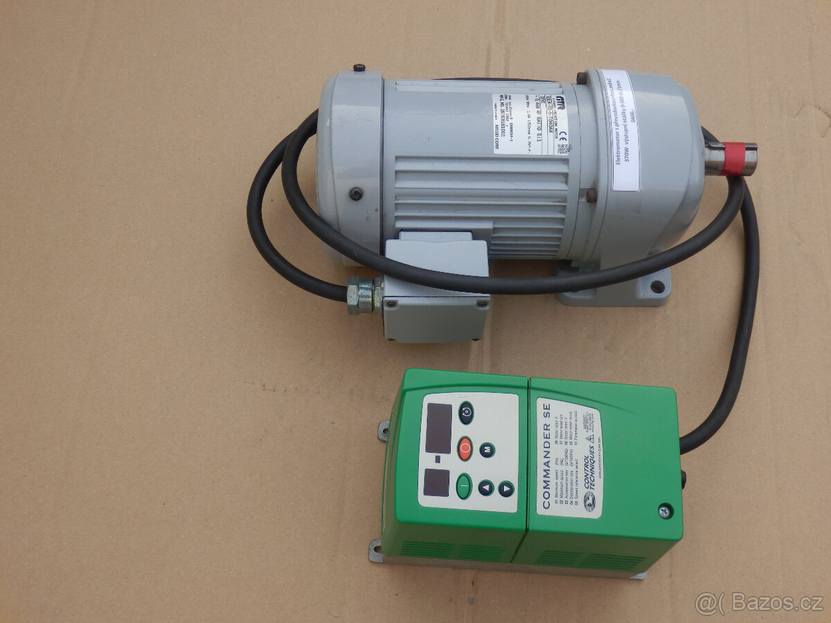 Elektromotor s převodovkou a frekvenčním měničem. 370W 0-300