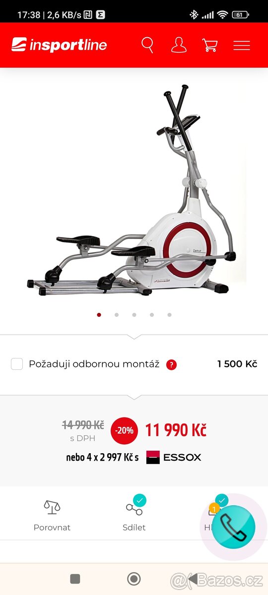 Eliptický trenažér Insportline Detroit