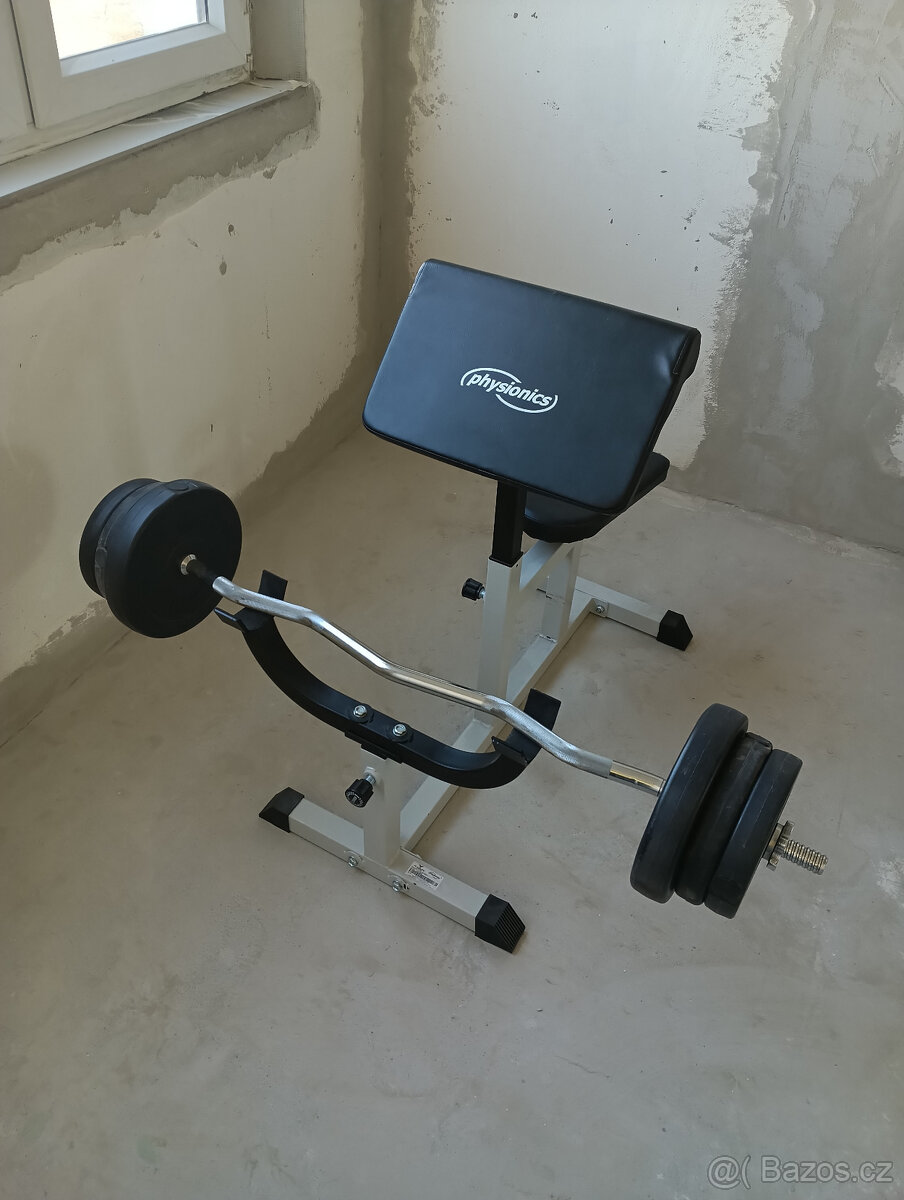 Lavice a SZ dvourucni cinka na posilovani bizepsu