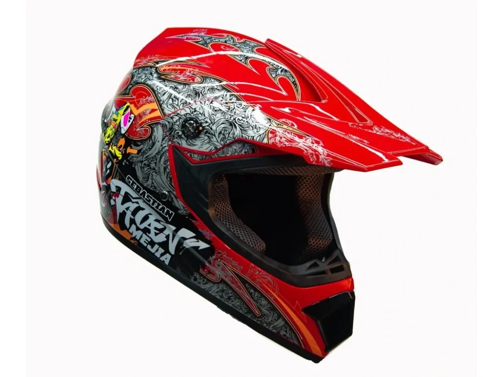 Dětská motocross helma Mejia - Červená