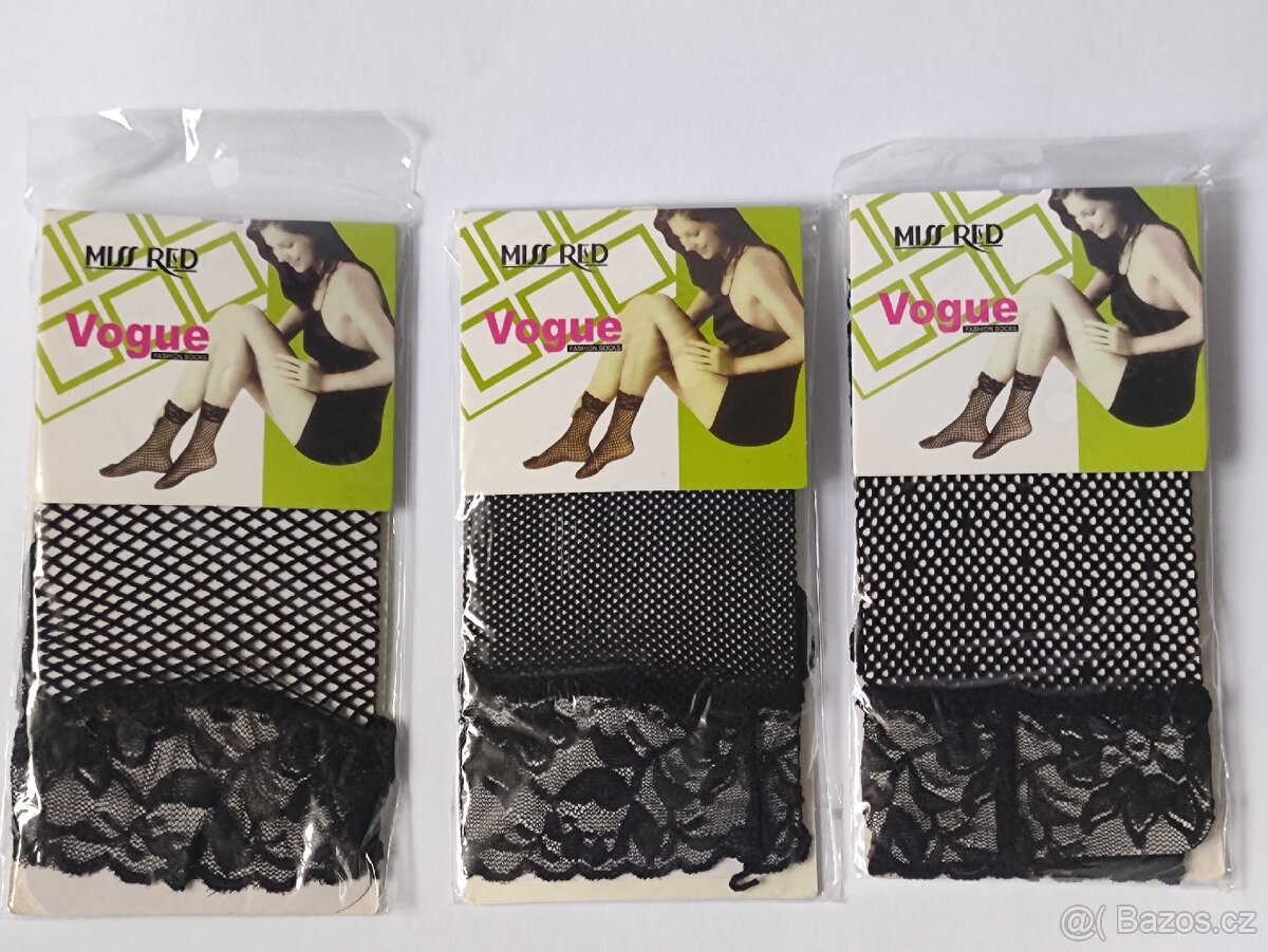 3x sexy dámské síťované ponožky s krajkou, nové, pošta 79.-