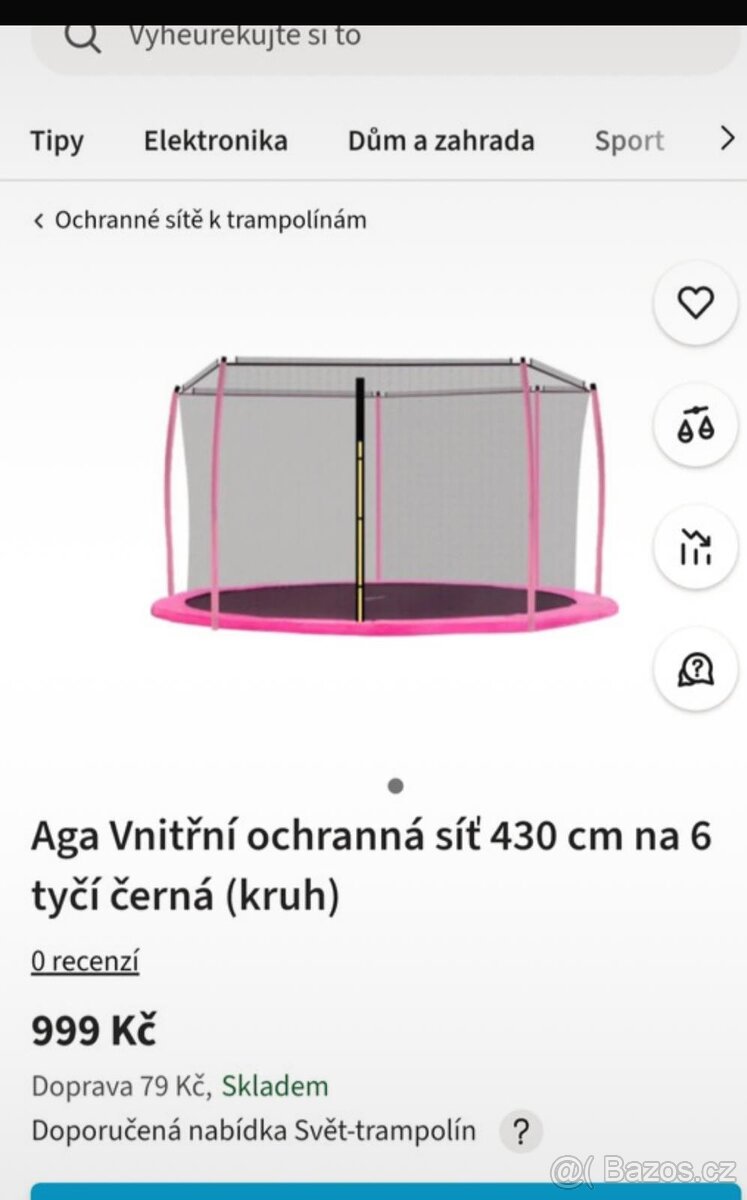 Ochranná síť na trampolínu
