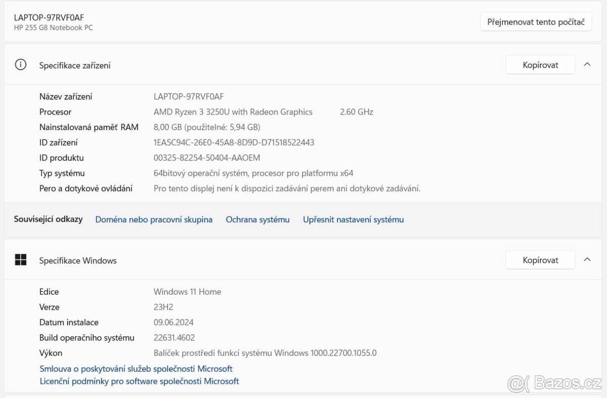 Notebook HP 255 G8