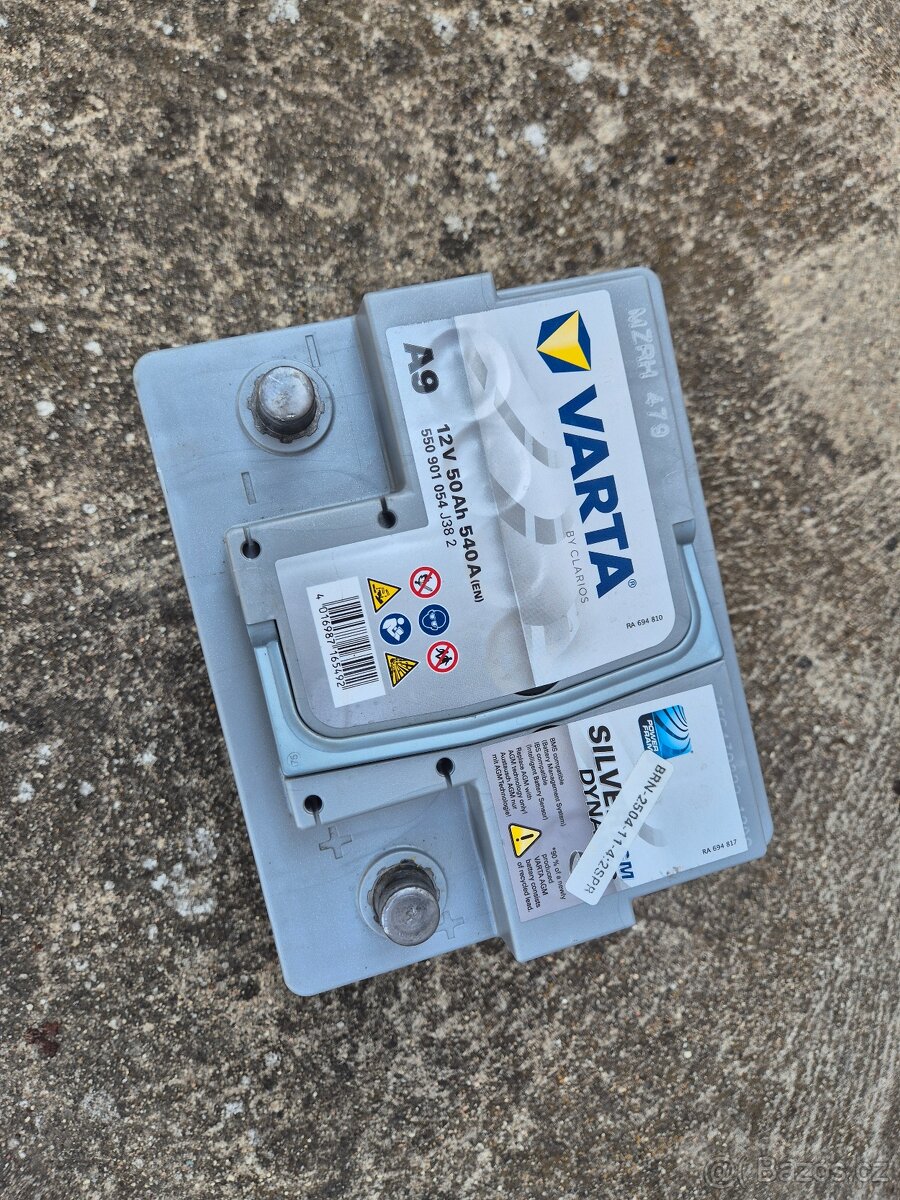 Autobaterie VARTA A9 Silver AGM 50Ah 540A 22měsíců záruka