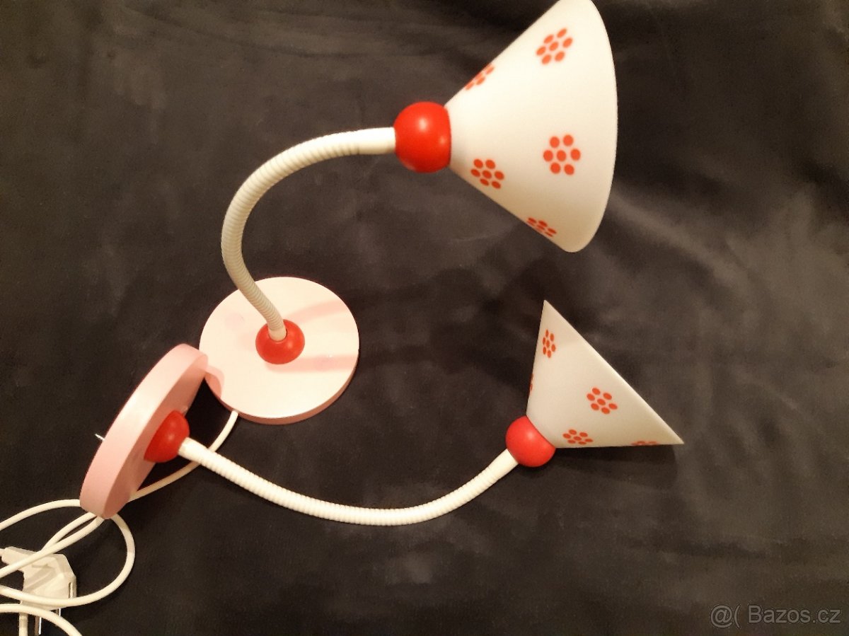 Nástěnná nastavitelná lampička Princezna,Německá výroba, 2ks