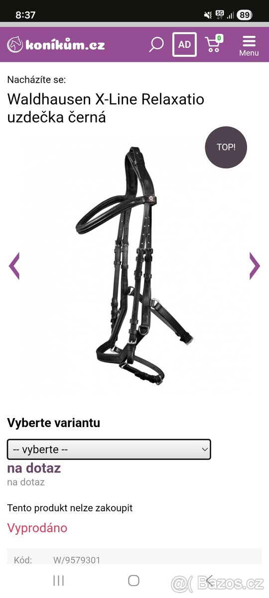 Waldhausen x-Line uzdečka Full