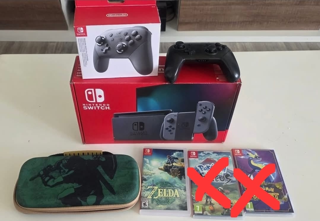 Nintendo Switch + 6 her + Controller + příslušenství