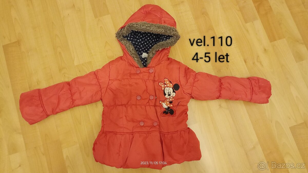 Dívčí zimní bunda s Minnie, vel.110