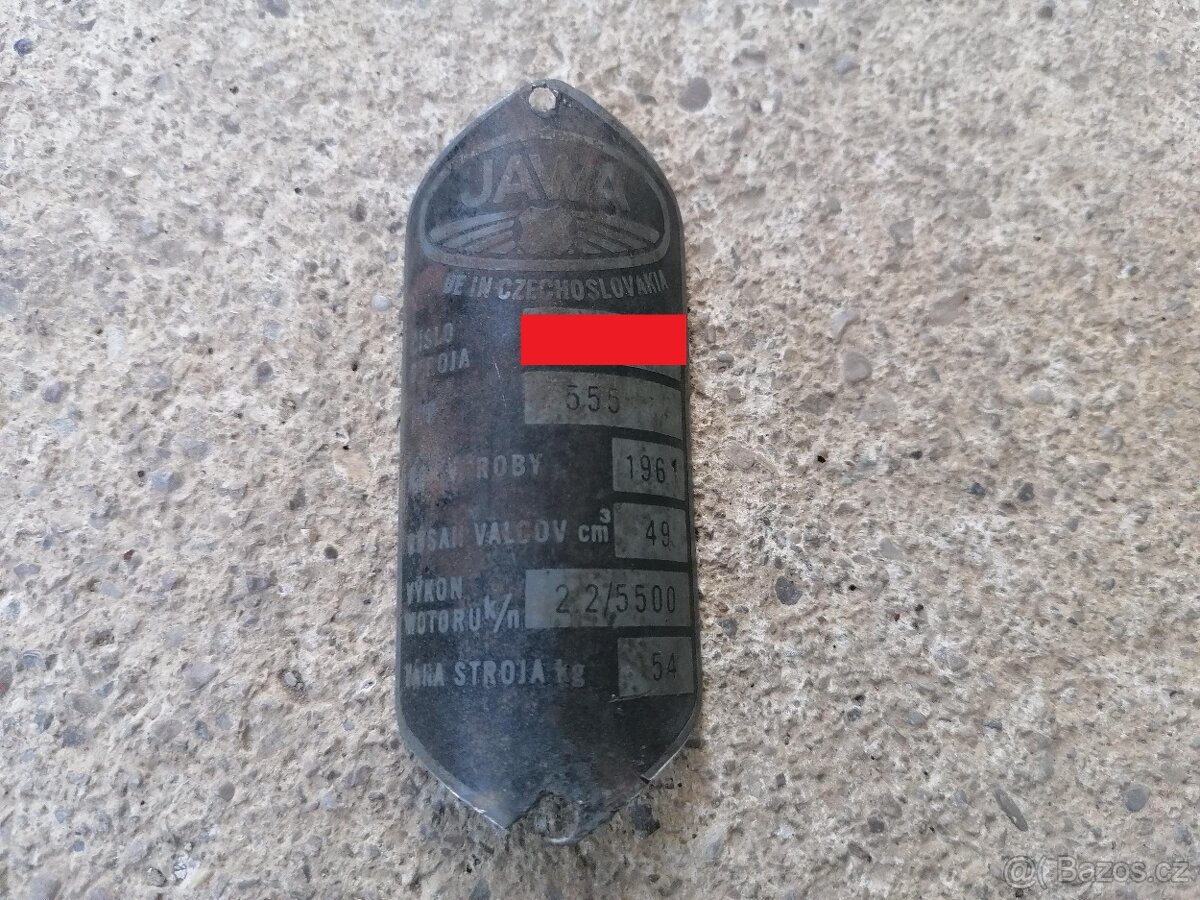 Predám štítok na Jawa 555
