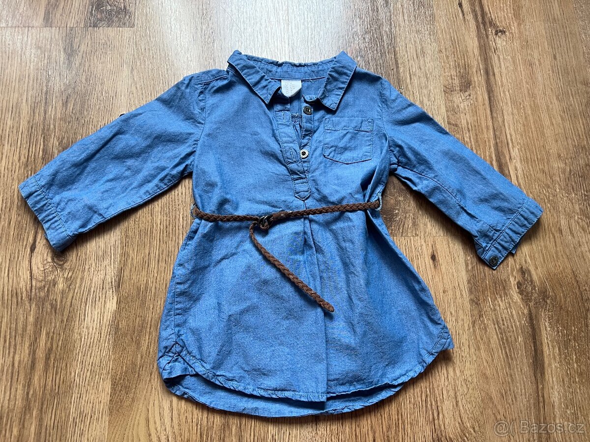 Džínové šatičky s páskem