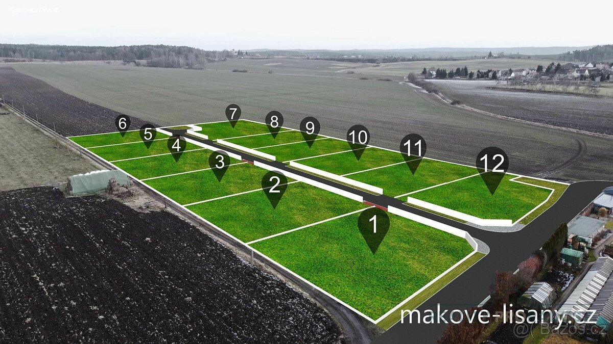 Prodej stavebního pozemku v Lišanech, pozemek v OV Lišany