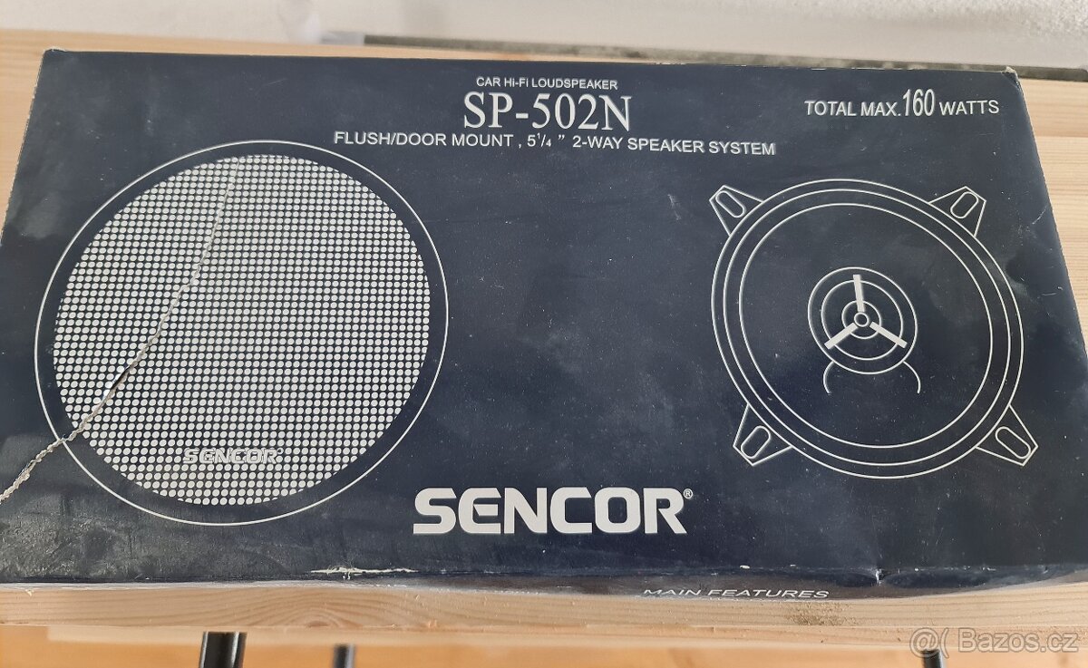 2ks Reproduktory Sencor do auta max 160w