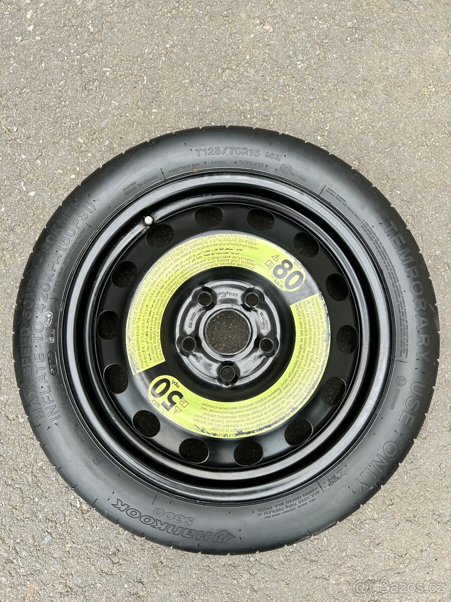Dojezdové kolo s pneu 125/70 R16 5x112 5Q0601027BJ