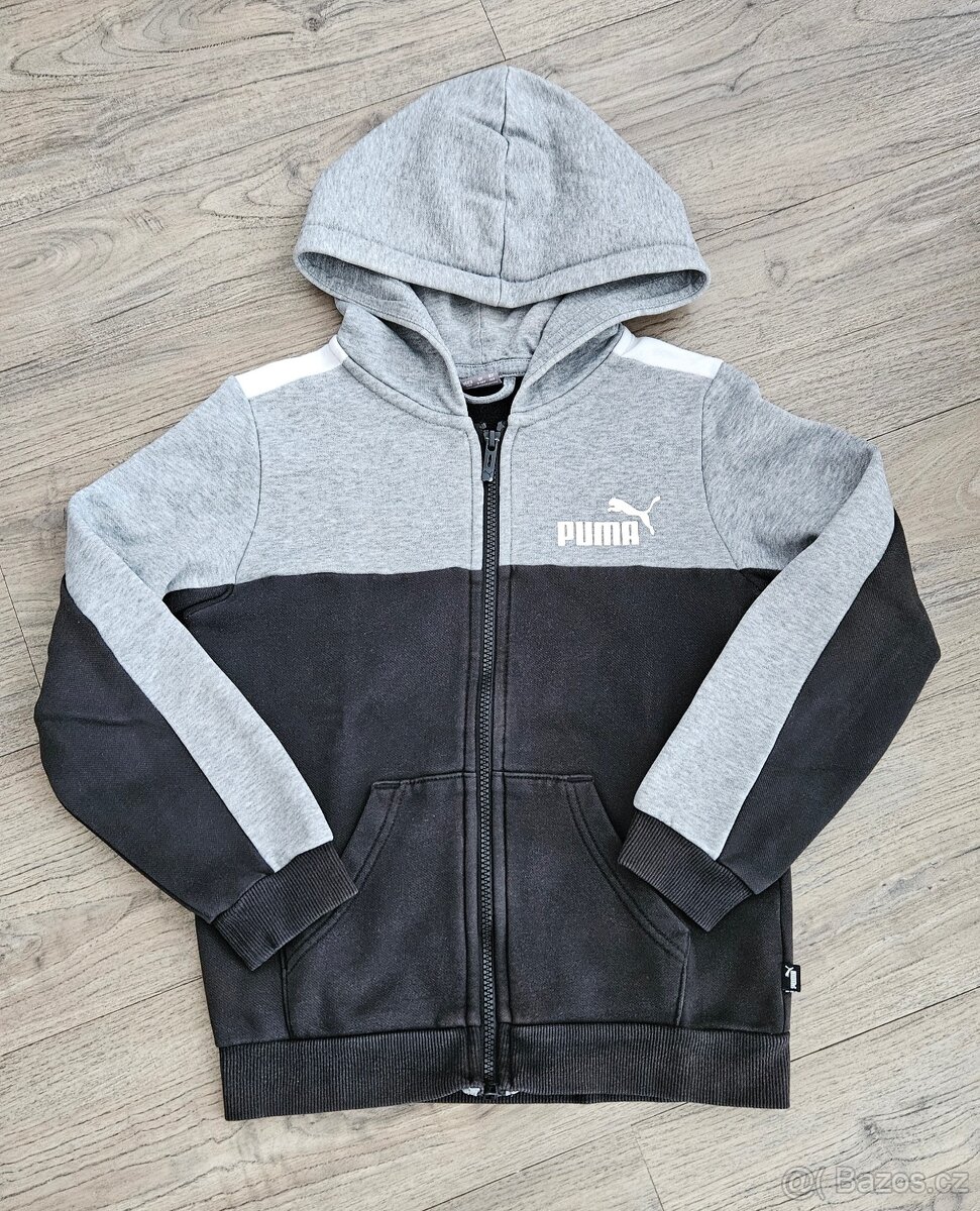Bavlněná mikina na zip s kapucí PUMA 140–145 cm / 10 let