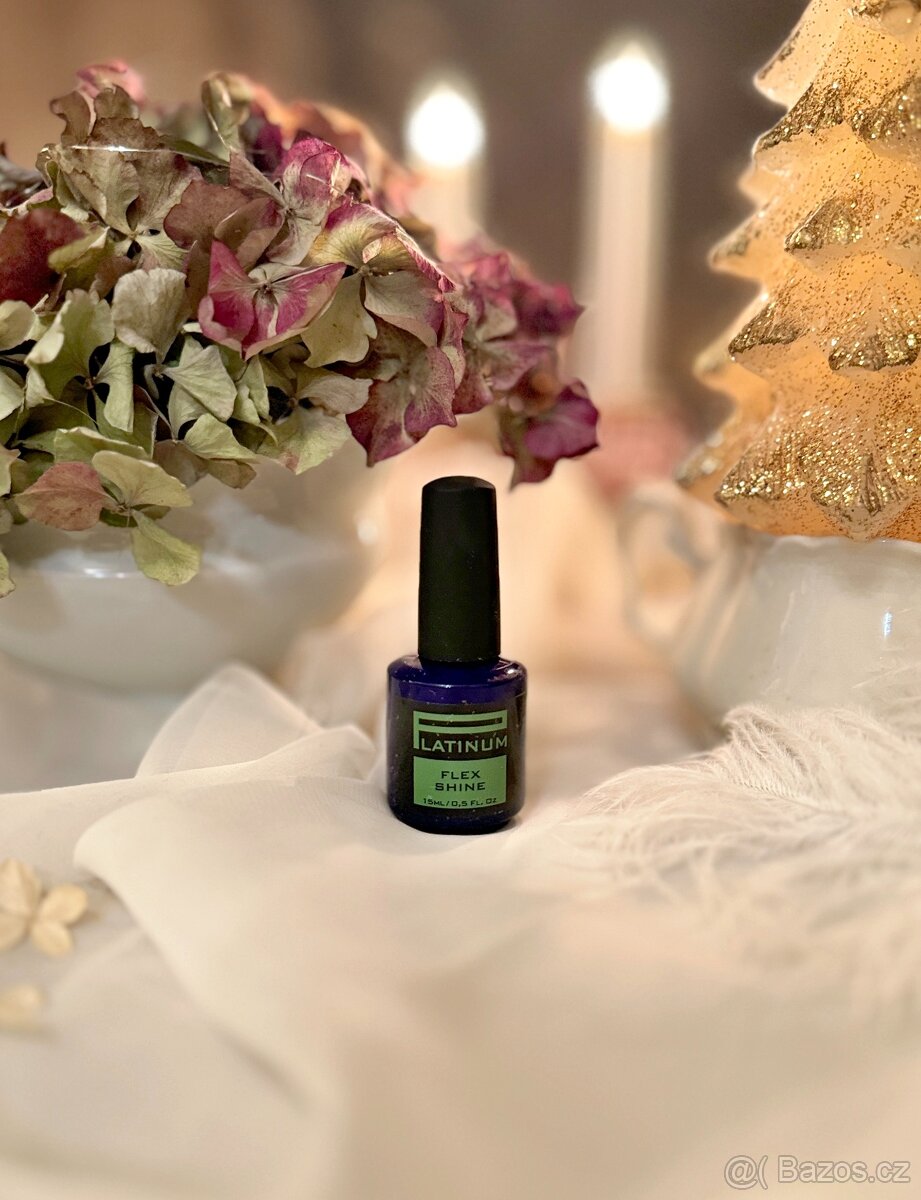 UV-LED Vrchní Top Gel PLATINUM Flex Shine na nehty 15 ml