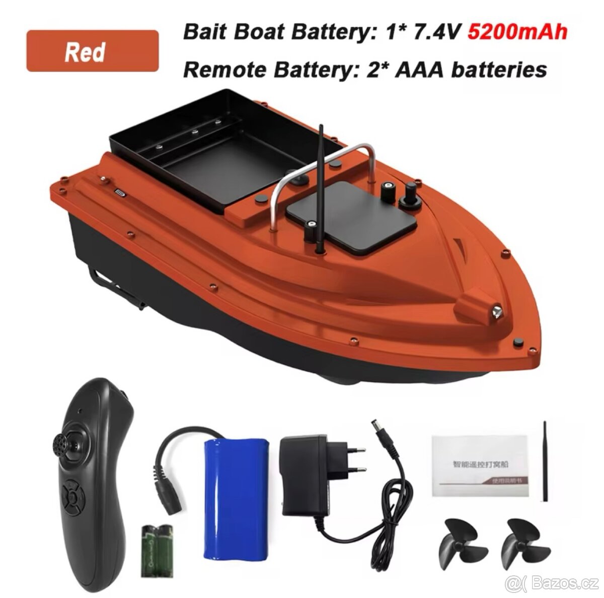 Zavážecí RC lodička ČERVENÁ