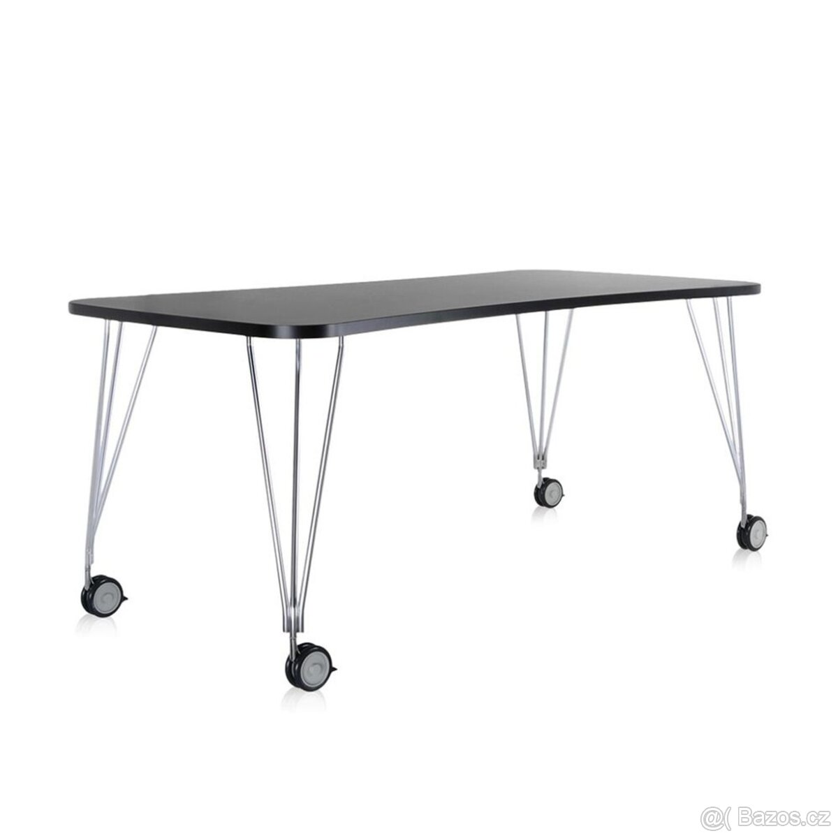 Designový stůl Kartell MAX – 190 cm, černý s schromem