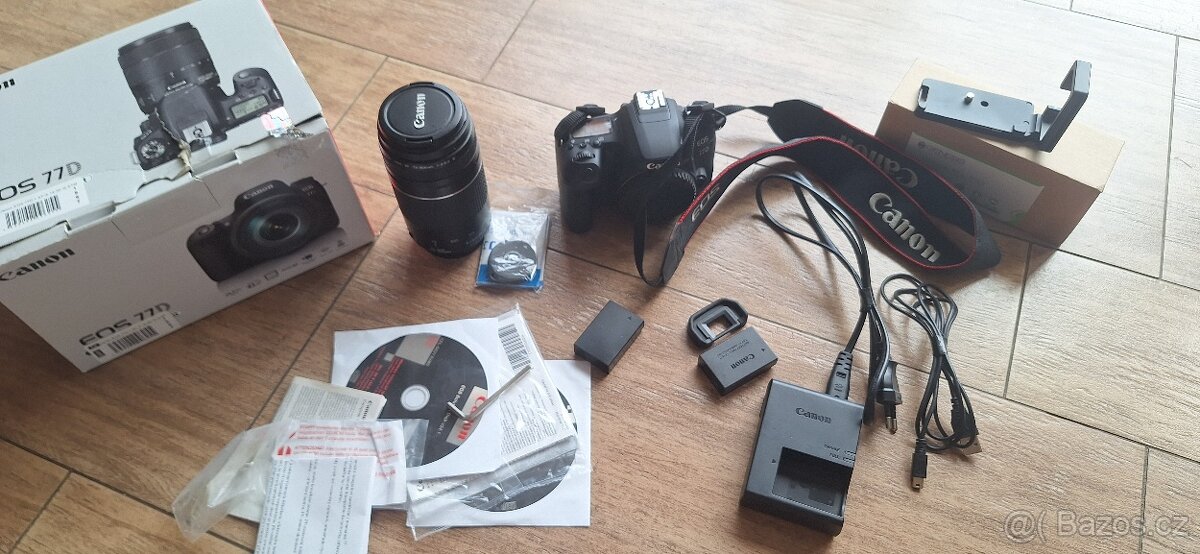 Prodám Canon EOS 77D s objektive EF 75-300mm a příslušenství