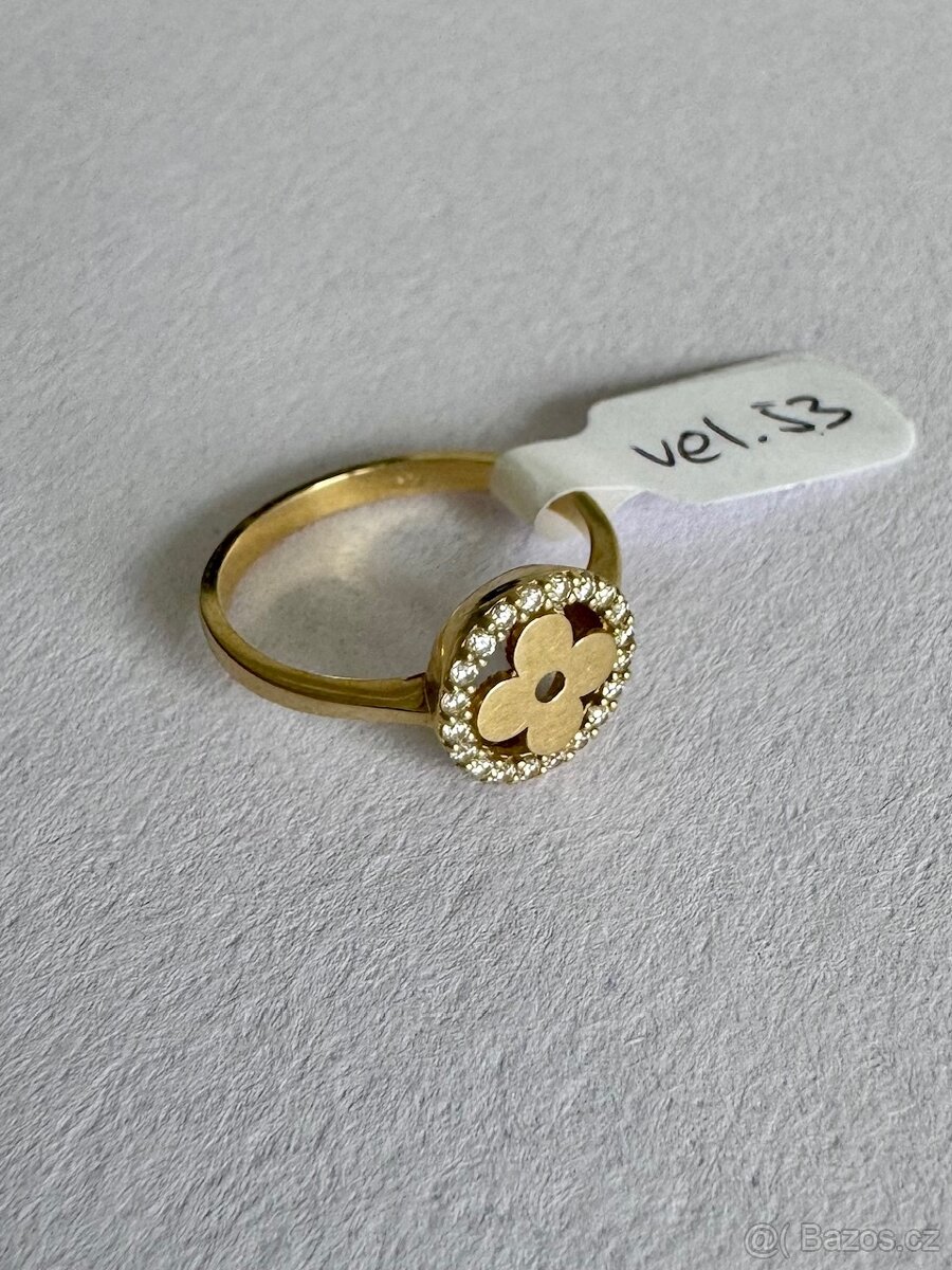 Zlatý prsten 14K, 2,15 g, vel.53