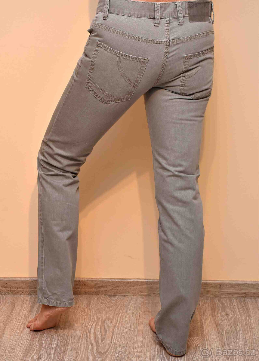 Béžové slim kalhoty Benetton a zateplené Betty Barclay S