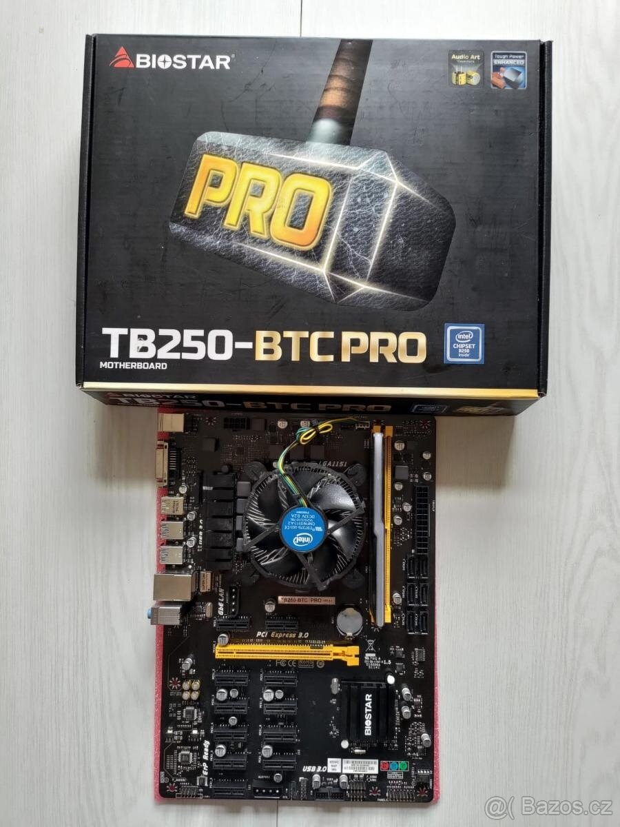 BIOSTAR TB250-BTC PRO + CPU 2,9GHz + 8 GB RAM / FAKTURA / ZÁ