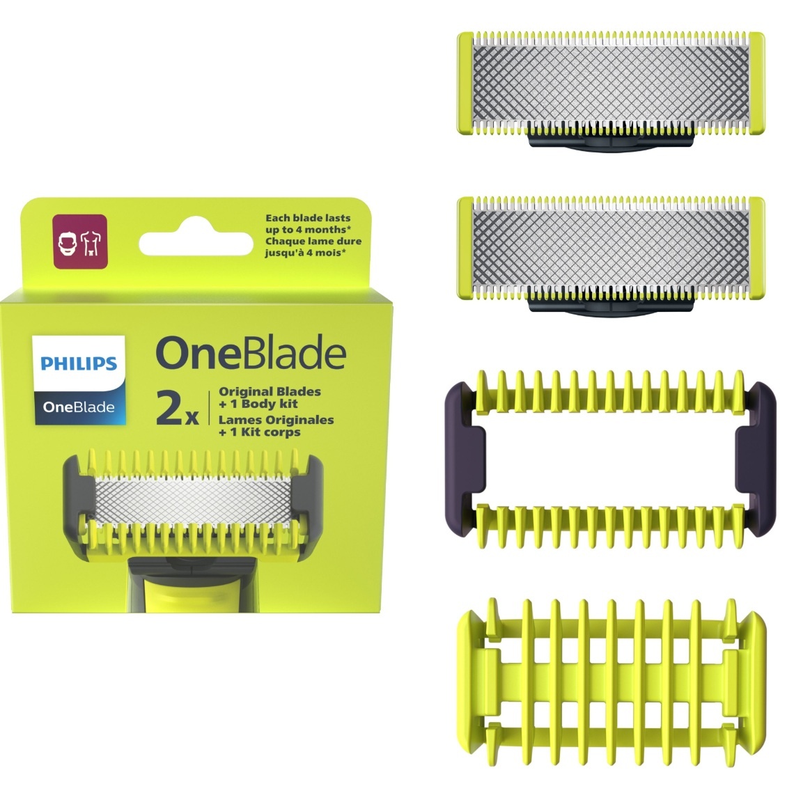 Břity (4ks) Philips OneBlade QP620/50 nové, nerozbalené