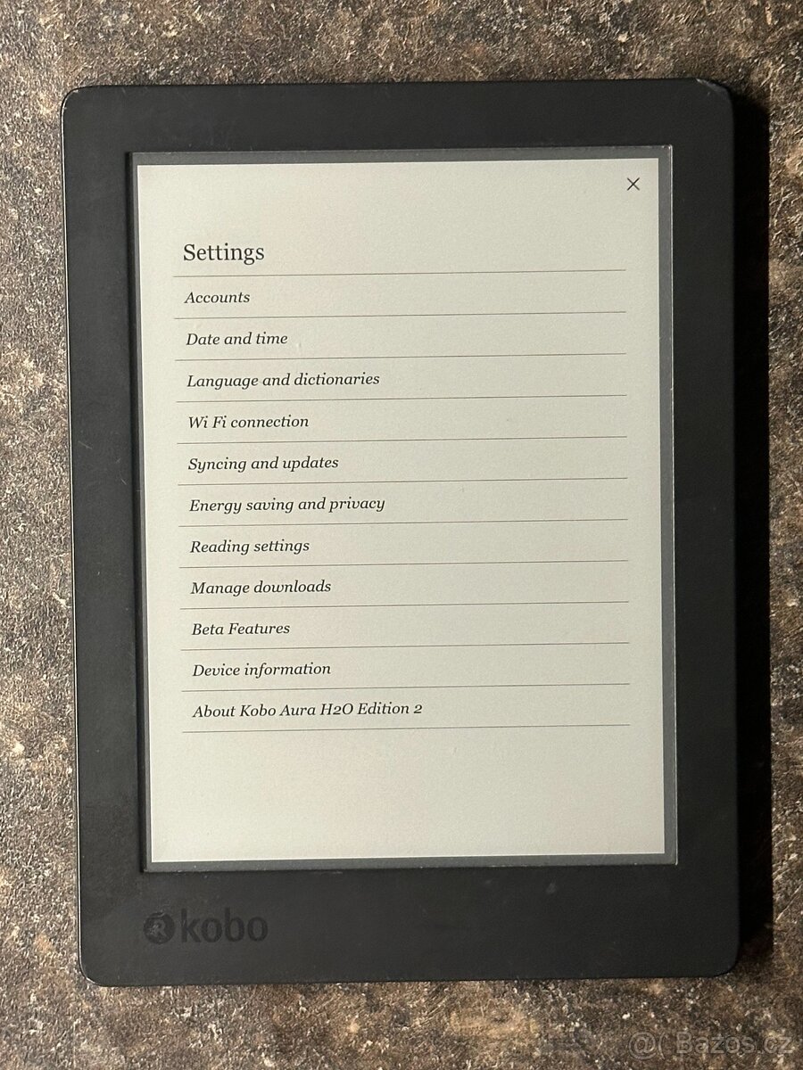 Čtečka knih KOBO AURA H20 2. edice 8GB 3