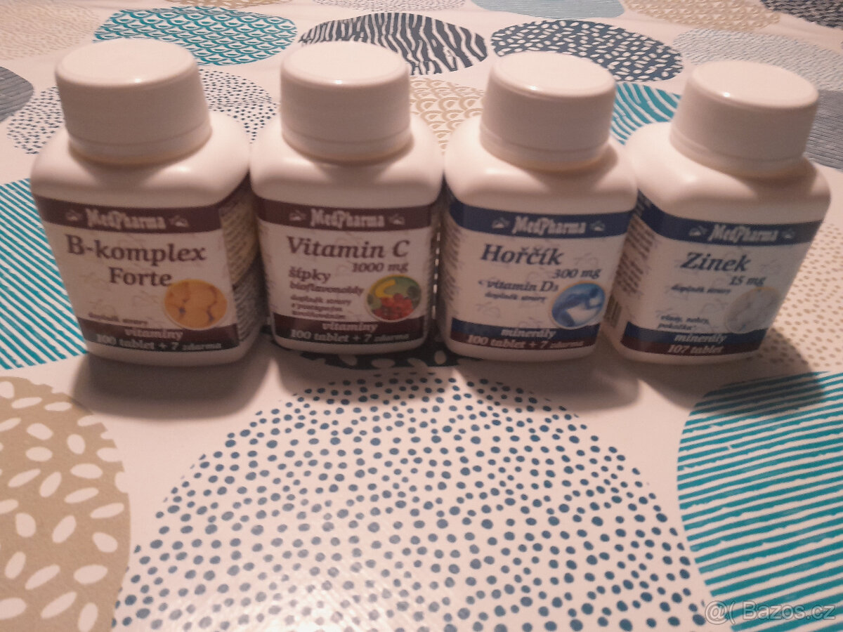Vitamíny B,C,Hořčík ,Zinek