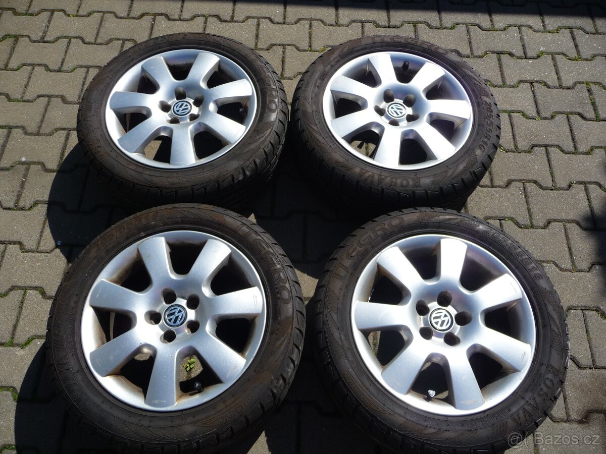 ALU KOLA 16 5x100 ŠKODA 205/55R16 OCTÁVIA 1,GOLF 4,BORA