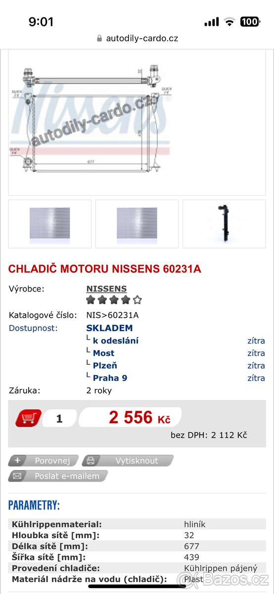 Audi A6 4F chladič a airbag