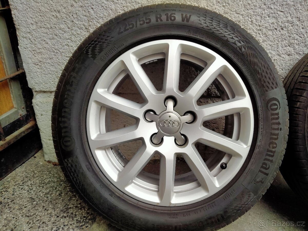 Alu kola originál Audi, 7,5J x r16, 5x112, ET 45, Letní pneu