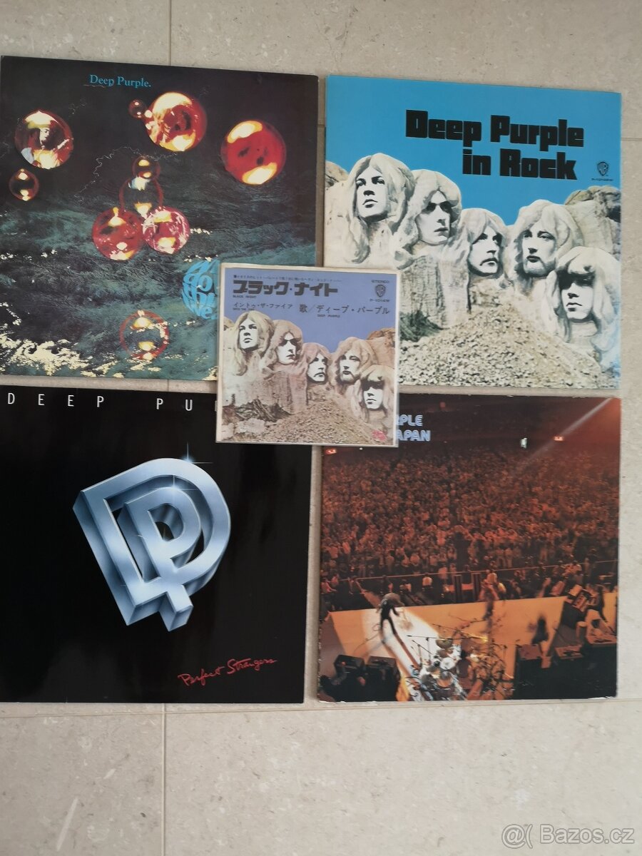 LP desky DEEP PURPLE, KISS,LED ZEPPELIN,GEORDIE