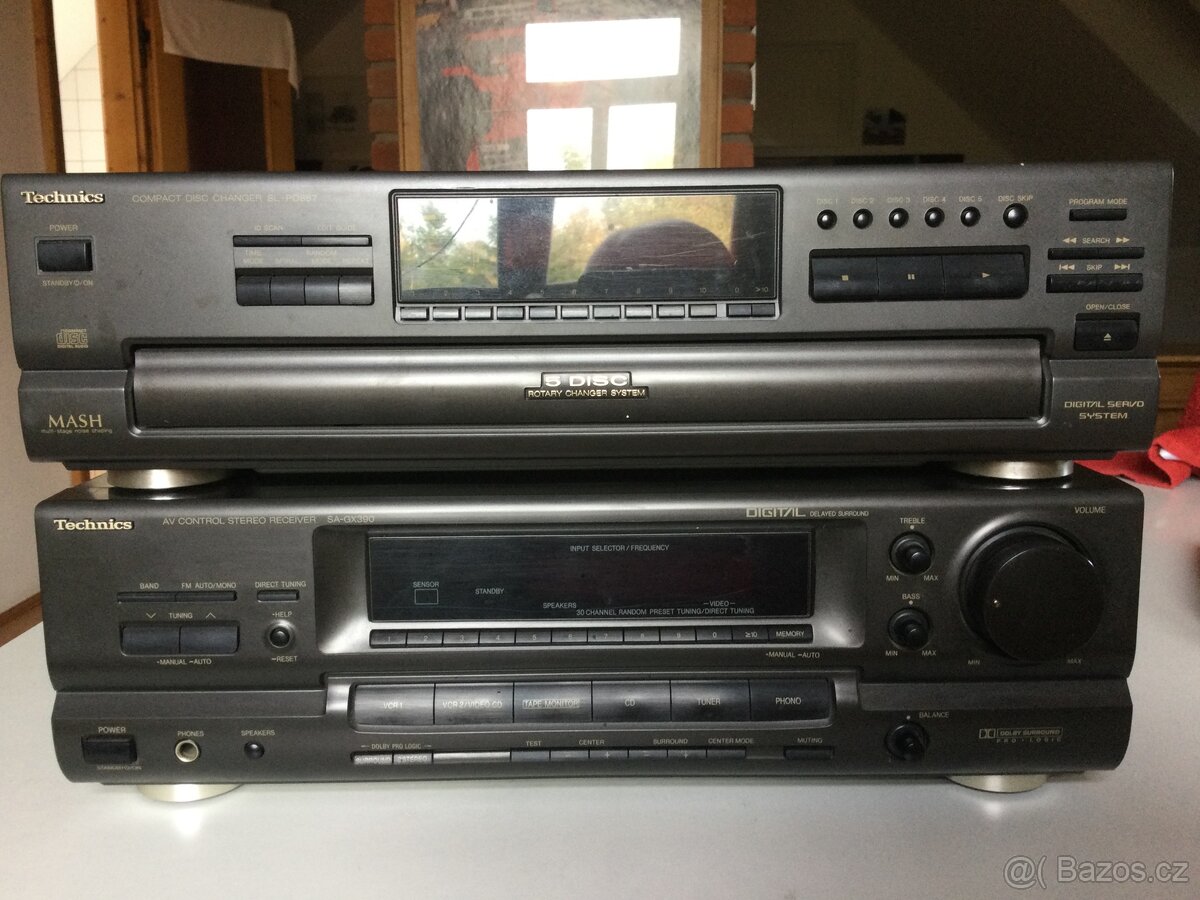 Technics CD player changer + stereo receiver