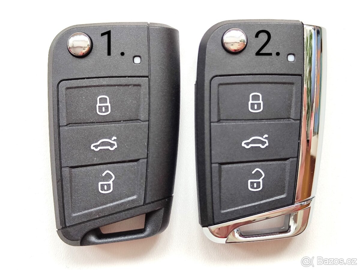 Klíč Volkswagen Škoda Seat.  Klíč s planžetou HU66 a logem,