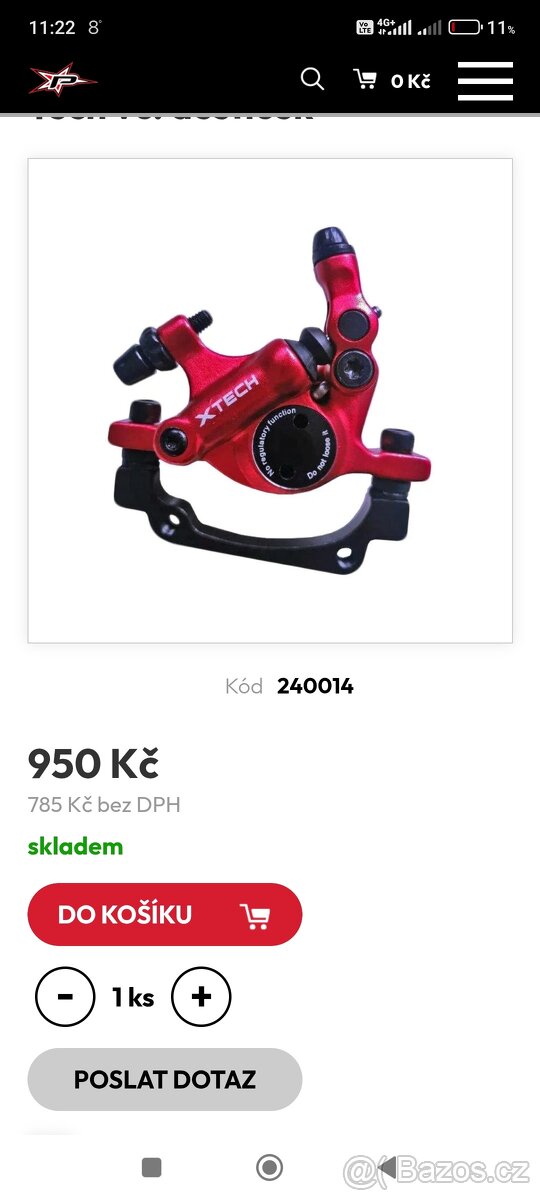 Brzdy na koloběžku plus třmeny