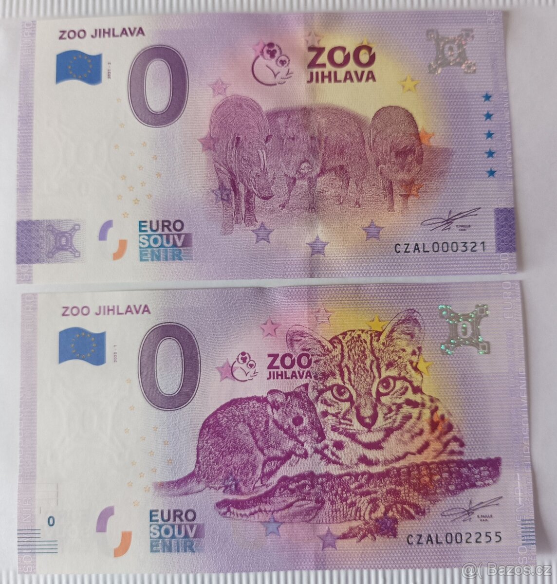 0 euro souvenír Zoo Jihlava obe vydania