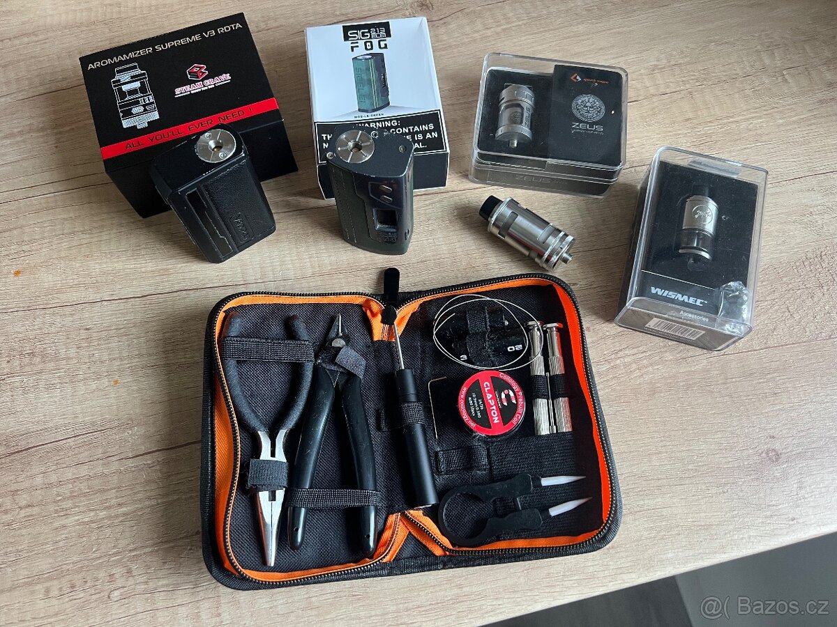 Mix komponentů k vapingu (mód a tanky)