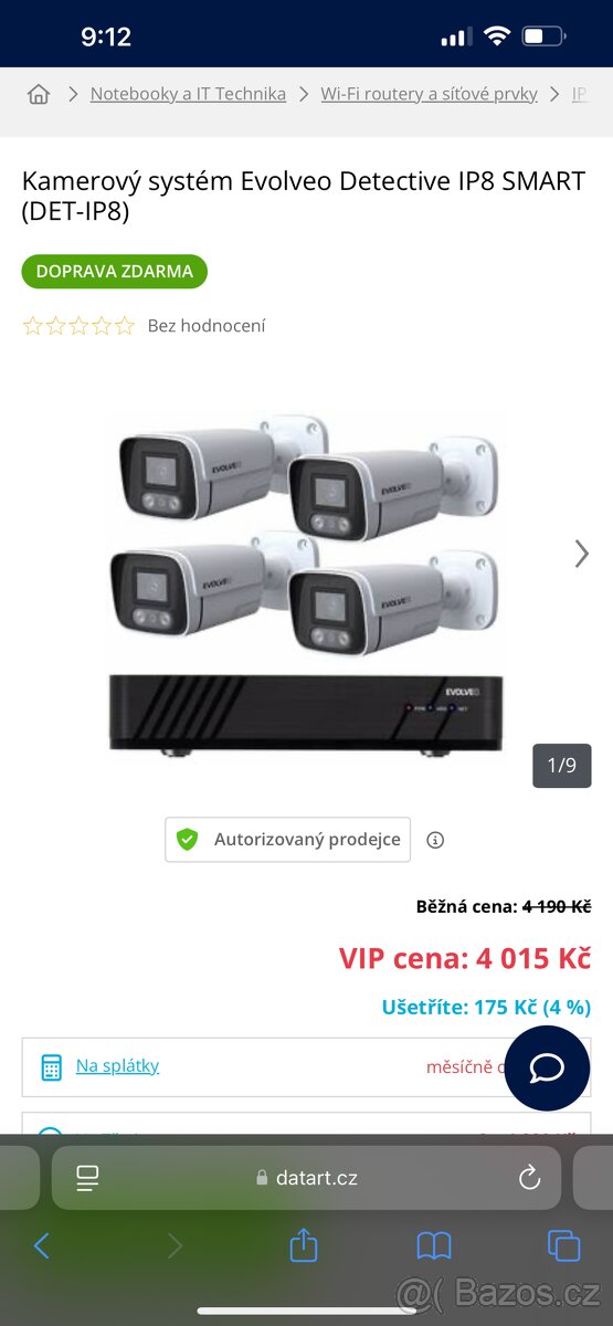 Kamerový systém Evolveo Detective IP8 SMART (DET-IP8)