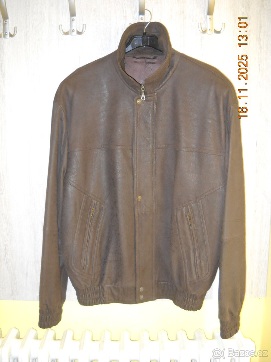 PÁNSKÁ KOŽENÁ BUNDA velikost 52