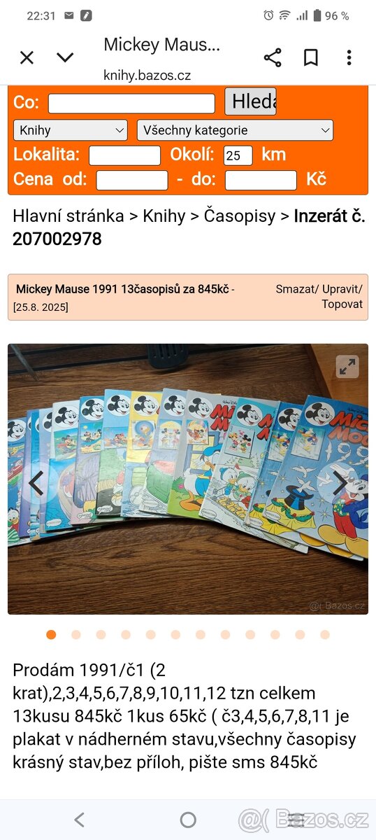 Prodam časopisy Mickey Mause 86ks 5.400