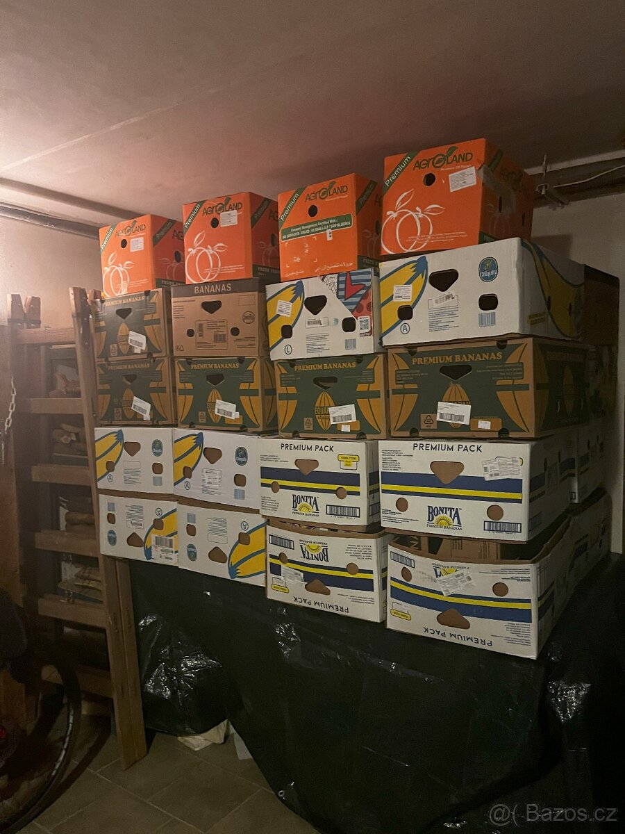 Banánové krabice, nové a čisté, ihned k odběru či s dopravou