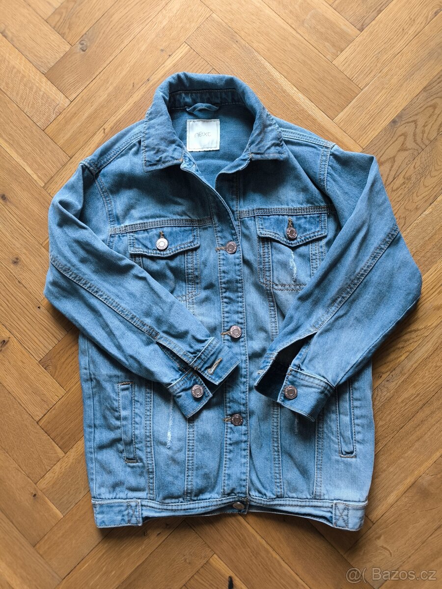 Světle modrá džínová bunda vel. 134, NEXT
