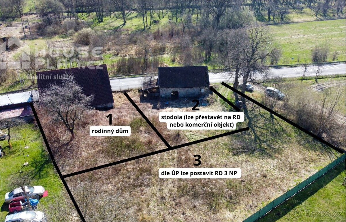 Nabízíme prodej rodinného domu s pozemky v obci Stvolínky