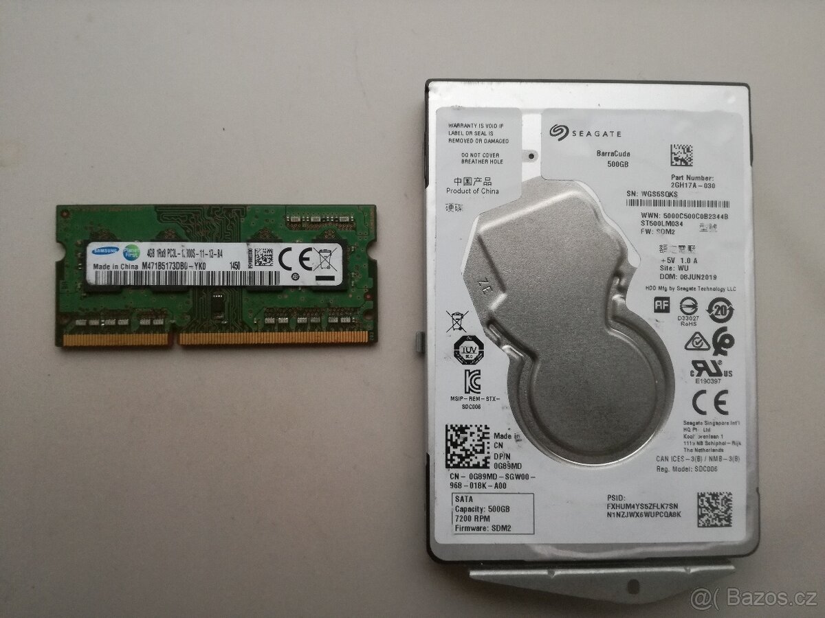 Hdd 500.gb a ram DDR3 do notebooku