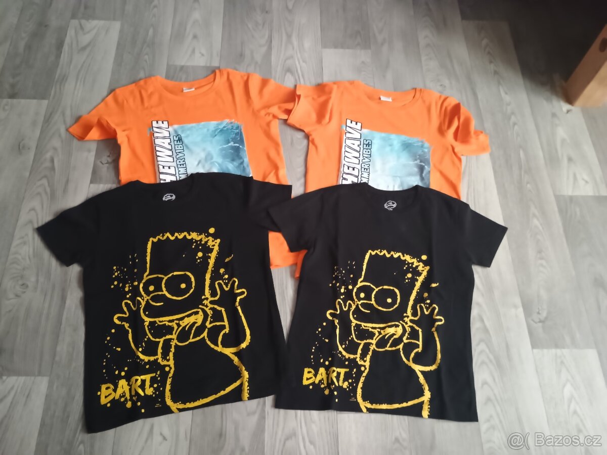 4x tričko pro dvojčata 146/152